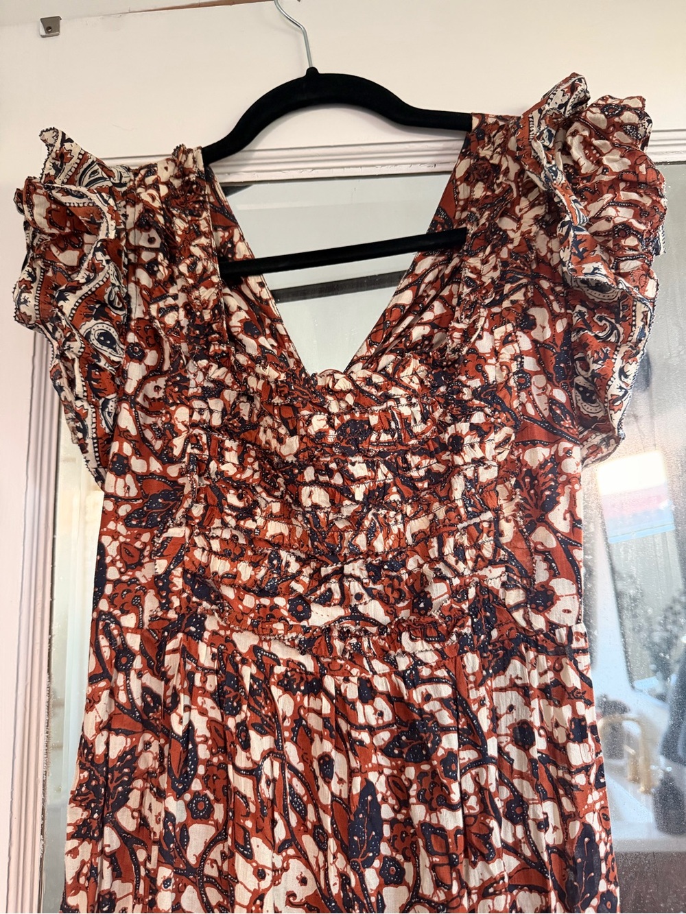 Love the Label / Anthropologie Floral Maxi Dress with Ruffle Sleeves